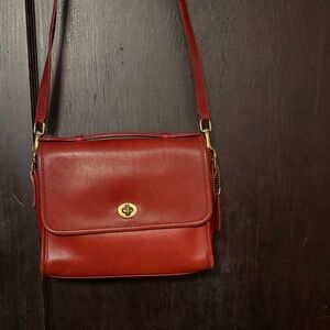 Coach Vintage Red Leather Crossbody Bag